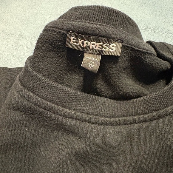 Express Black and Cream Boxy Crop Sweatshirt - Picture 4 of 4